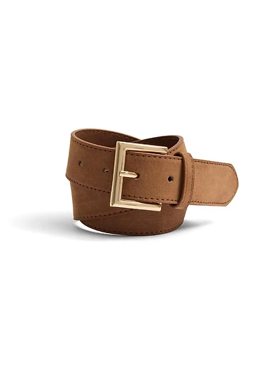 Ceinture en faux suède avec boucle dorée