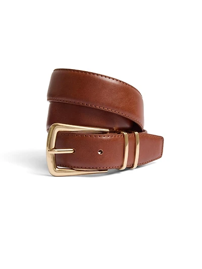 Ceinture en faux cuir à boucle dorée