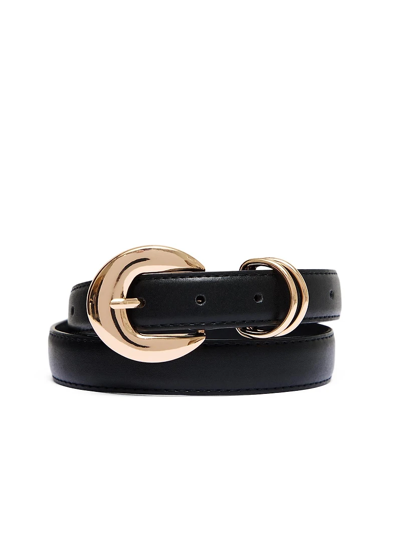 Ceinture à boucle ronde dorée