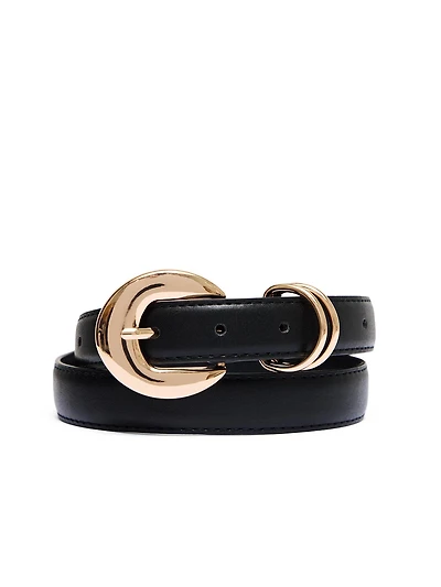 Ceinture à boucle ronde dorée