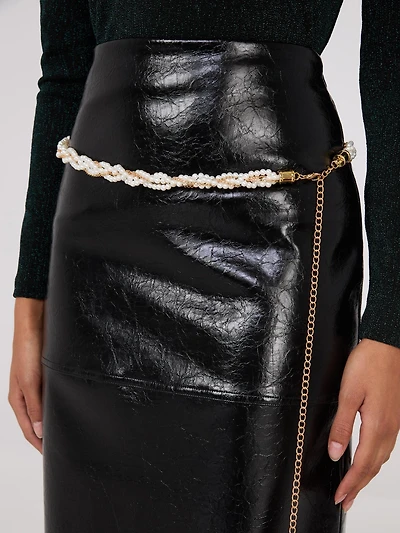 Ceinture en chaîne de perles