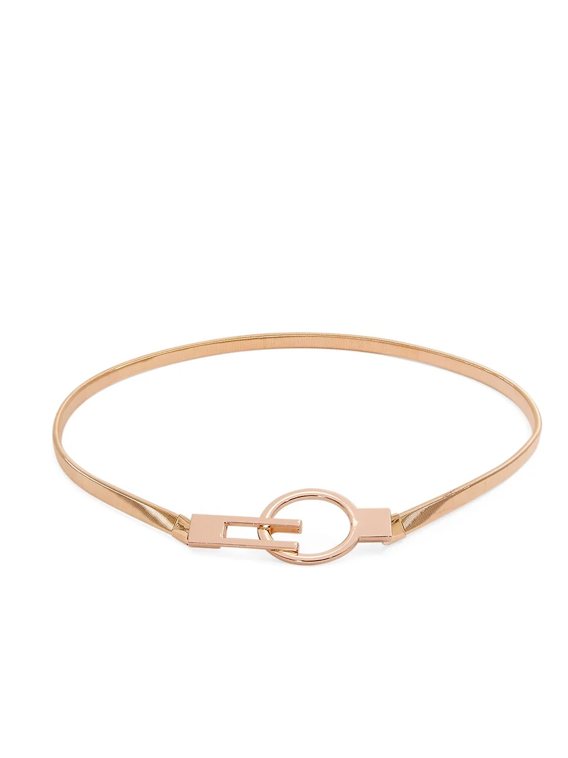 Round Buckle Metal Stretch Belt