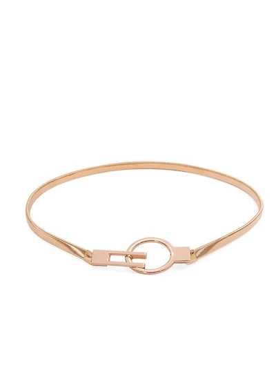 Round Buckle Metal Stretch Belt