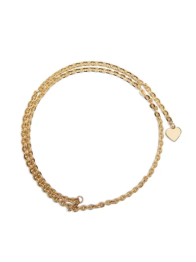 Gold Chain Belt With Heart Detail