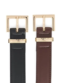 2-Pack Faux Leather Belt Set