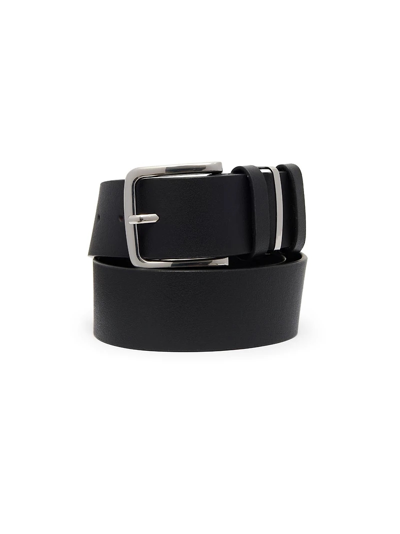 Square Buckle Faux Leather Belt