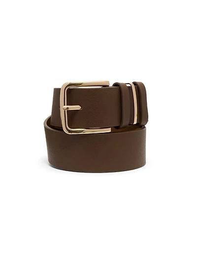 Ceinture en faux cuir à boucle carrée