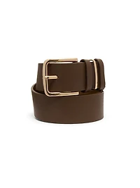 Ceinture en faux cuir à boucle carrée