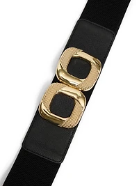 Ceinture élastique à boucle carrée dorée
