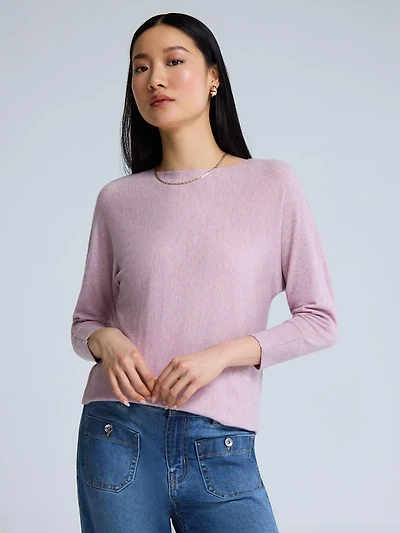 3/4 Dolman Sleeve Boat Neck Sweater