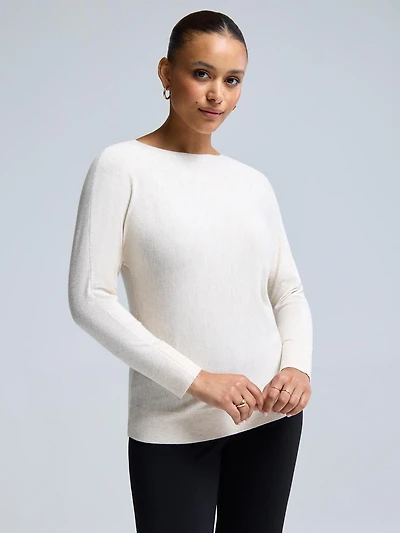 3/4 Dolman Sleeve Boat Neck Sweater
