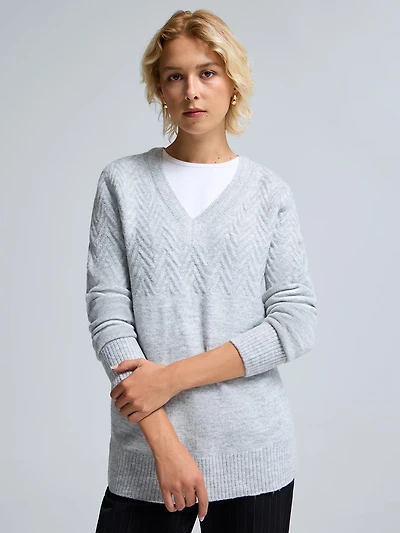 Metallic V-Neck Sweater