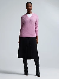 Chandail métallisé à col en V