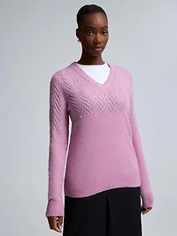 Chandail métallisé à col en V