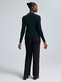 Button Detail Mock Neck Sweater