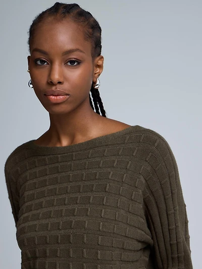 Dolman Sleeve Cable Knit Sweater