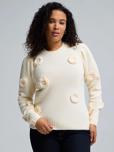 Floral Applique Sweater