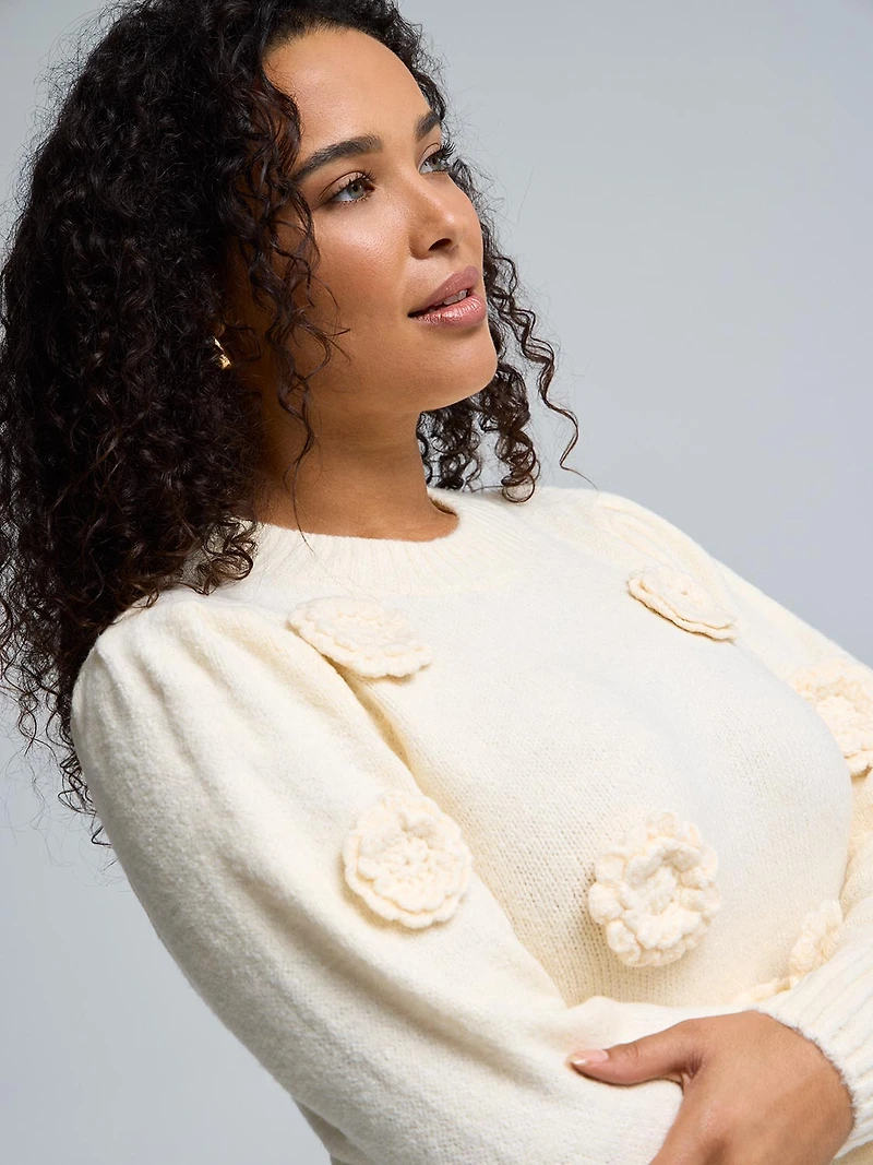 Floral Applique Sweater
