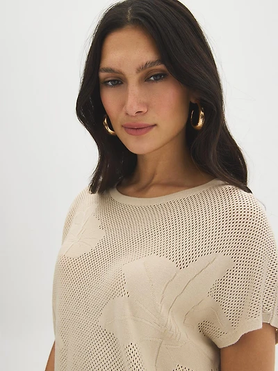 Haut à manches courtes en crochet