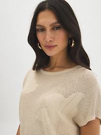 Haut à manches courtes en crochet