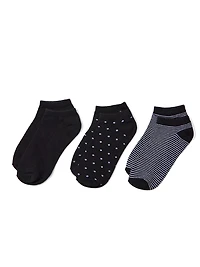 3-Pack Dot & Stripe Ankle Socks