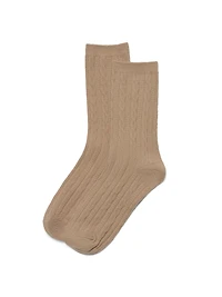Chaussettes mi-hautes à petites torsades