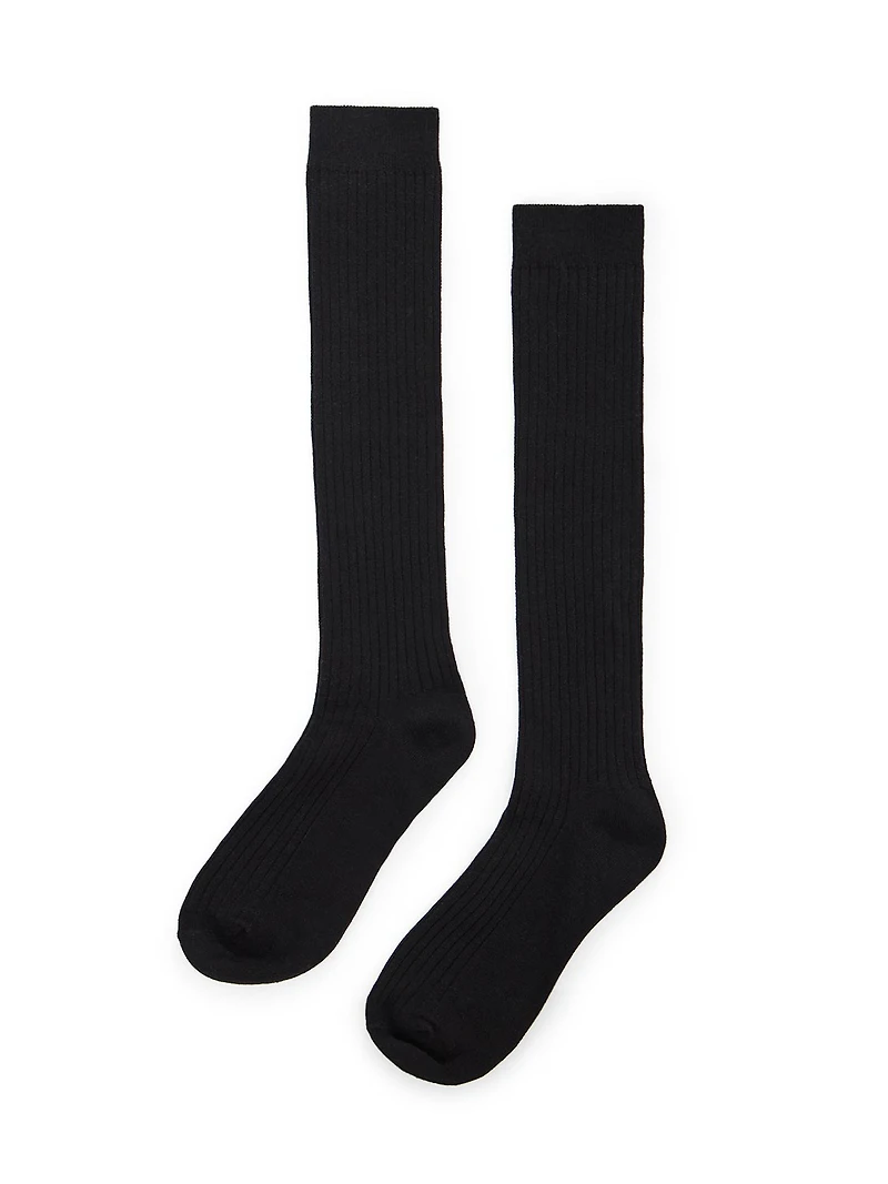 Knee-High Cotton-Blend Socks