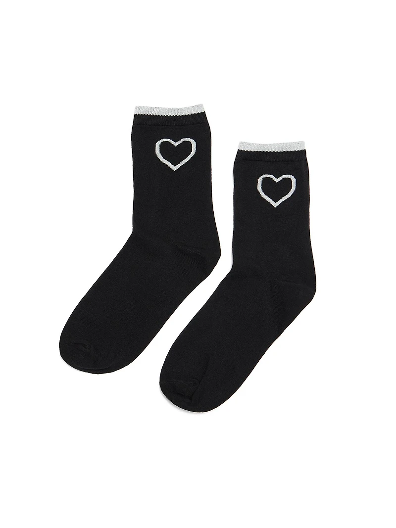Glitter Heart Socks