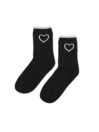 Glitter Heart Socks