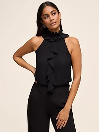 Haut en mousseline à volants