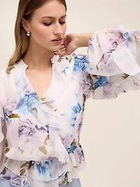 Blouse péplum à imprimé floral
