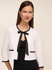 3/4 Sleeve Bolero With Bow