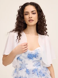 Boléro en mousseline à manches volantées