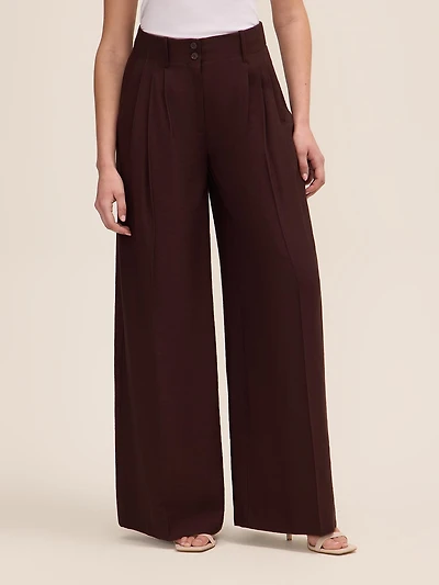 Pantalon plissé à jambe large