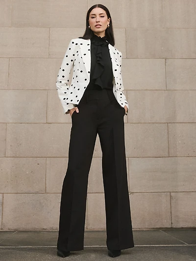 Pantalon à taille haute et jambe large