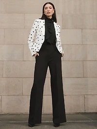 Pantalon à taille haute et jambe large