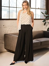 Double-Pleated Palazzo Pants