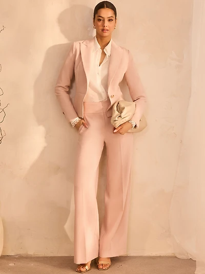 High-Waisted Wide-Leg Soft Pink Pant