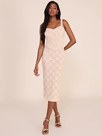 Lace Midi Pencil Skirt