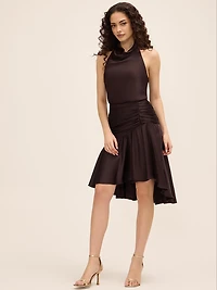 Satin High-Low Skirt
