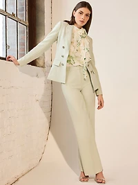 Crosshatch Double-Breasted Blazer