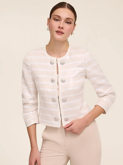 Veste rayée à paillettes
