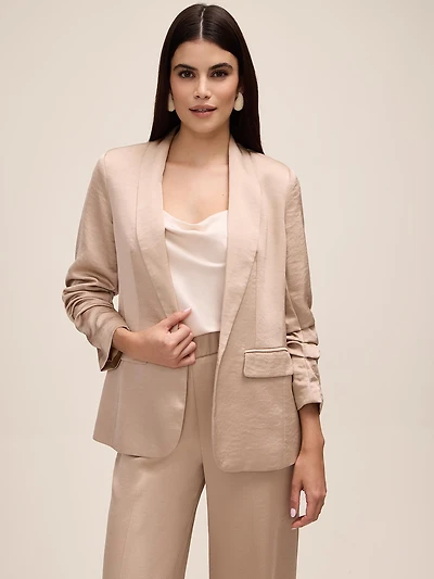 3/4 Sleeve Satin Blazer
