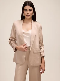 3/4 Sleeve Satin Blazer