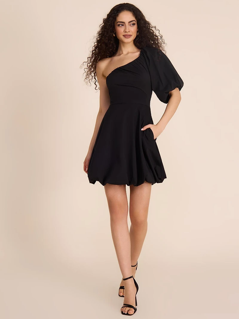 One-Shoulder Bubble Mini Dress