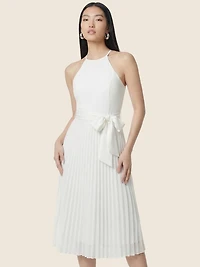 Fit & Flare Halter Neck Midi Dress