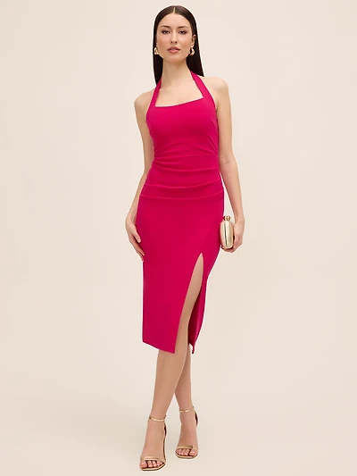 Halter Square Neck Midi Dress
