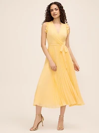 Robe mi-longue plissée