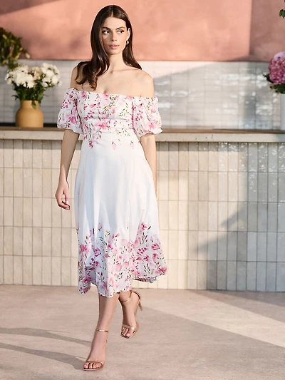 Robe mi-longue plissée