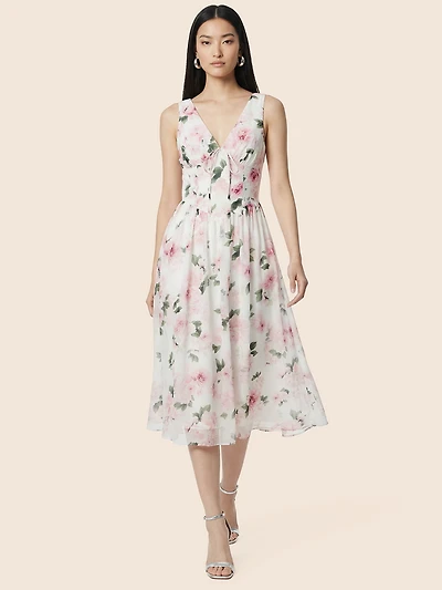 Fit & Flare Floral Midi Dress